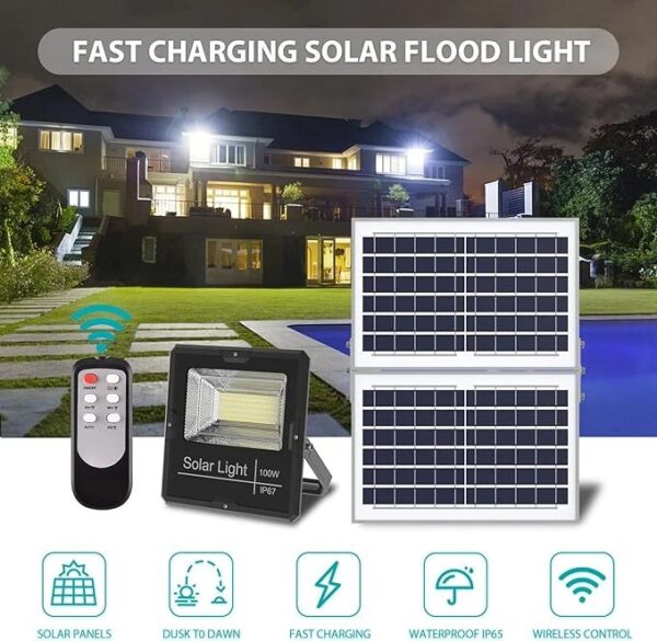 100W Solar Flood Light